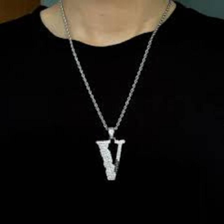 Collier Vlone Iced Out Necklace Women Mode Plus Blanche Unisex | LNEN-54377761