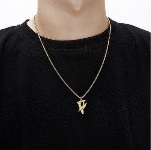 Collier Vlone Fragment Lightning Bolt Iced Necklace Plus Doré Unisex | XUAA-78742854