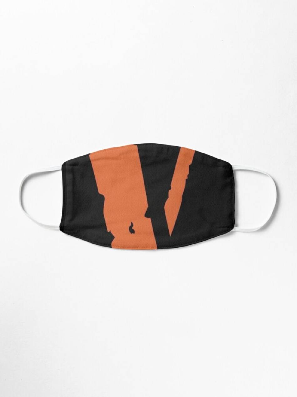 Masque Vlone High Quality Face Mask Plus Orange Noir Unisex | XFYP-69507304