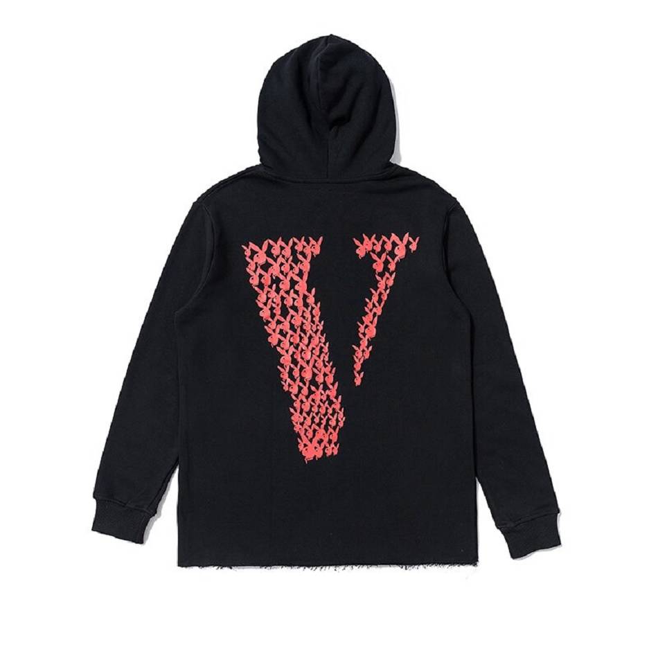 Sweat à Capuche Vlone Playboy Bunny Face V Noir Hommes | LSPE-09191810