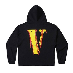 Sweat à Capuche Vlone Smiley Face Coton Noir Hommes | ROOB-67372907