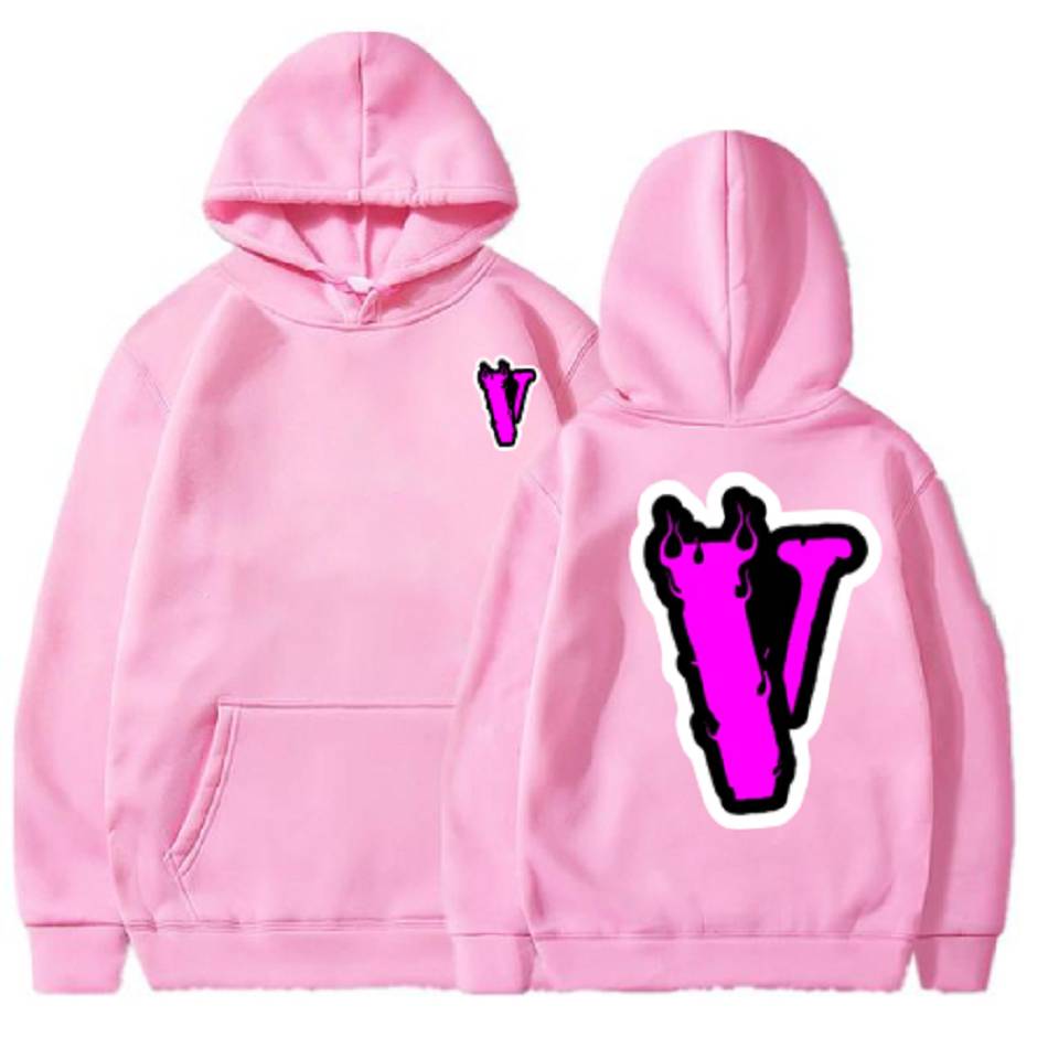 Sweat à Capuche Vlone Palm Angels V Print Rose Hommes | WVTC-76895699