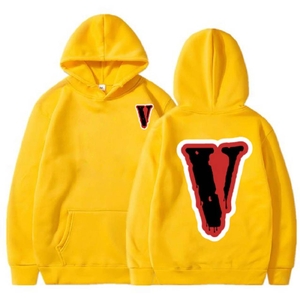 Sweat à Capuche Vlone Friend Big V Letter Jaune Hommes | IFDU-23258945