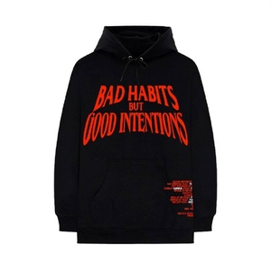 Sweat à Capuche Vlone Bad Habits But Good Intentions Noir Hommes | YLUF-37195847