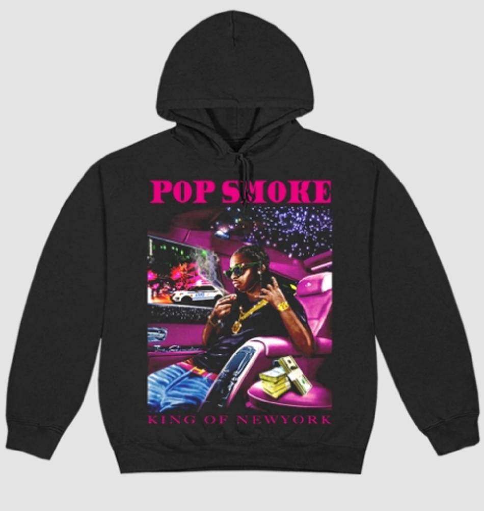 Sweat à Capuche Vlone POP SMOKE X VLONE KING OF NY Noir Hommes | GLZF-19997632