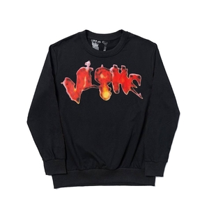 Halloween Vlone Flaming Pumpkin Sweatshirt Plus Noir Unisex | HJKF-40728012