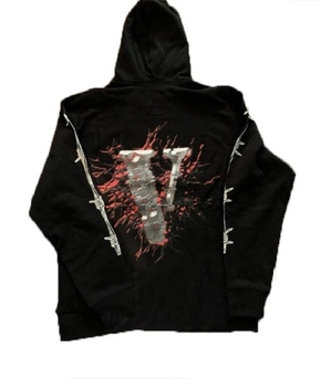 Juicewrld Vlone Splatter Hoodie Collaboration rappeurs Noir Unisex | AQGG-75757099