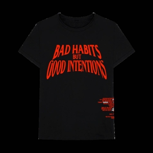 Nav Vlone Bad Habits T-shirt Collaboration rappeurs Noir Unisex | OHAA-01113170