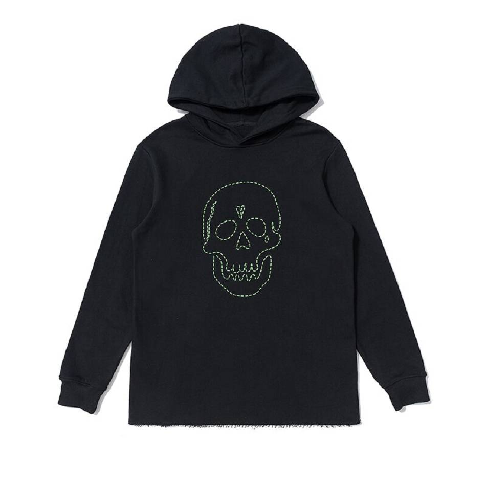 NBA-Youngboy Vlone Vlone Neighborhood Skull Hoodie Collaboration rappeurs Noir Unisex | RVYZ-07983447