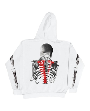 NBA-Youngboy Vlone Neverbrokeagain Bones Hoody Collaboration rappeurs Blanche Unisex | NMPR-28555791