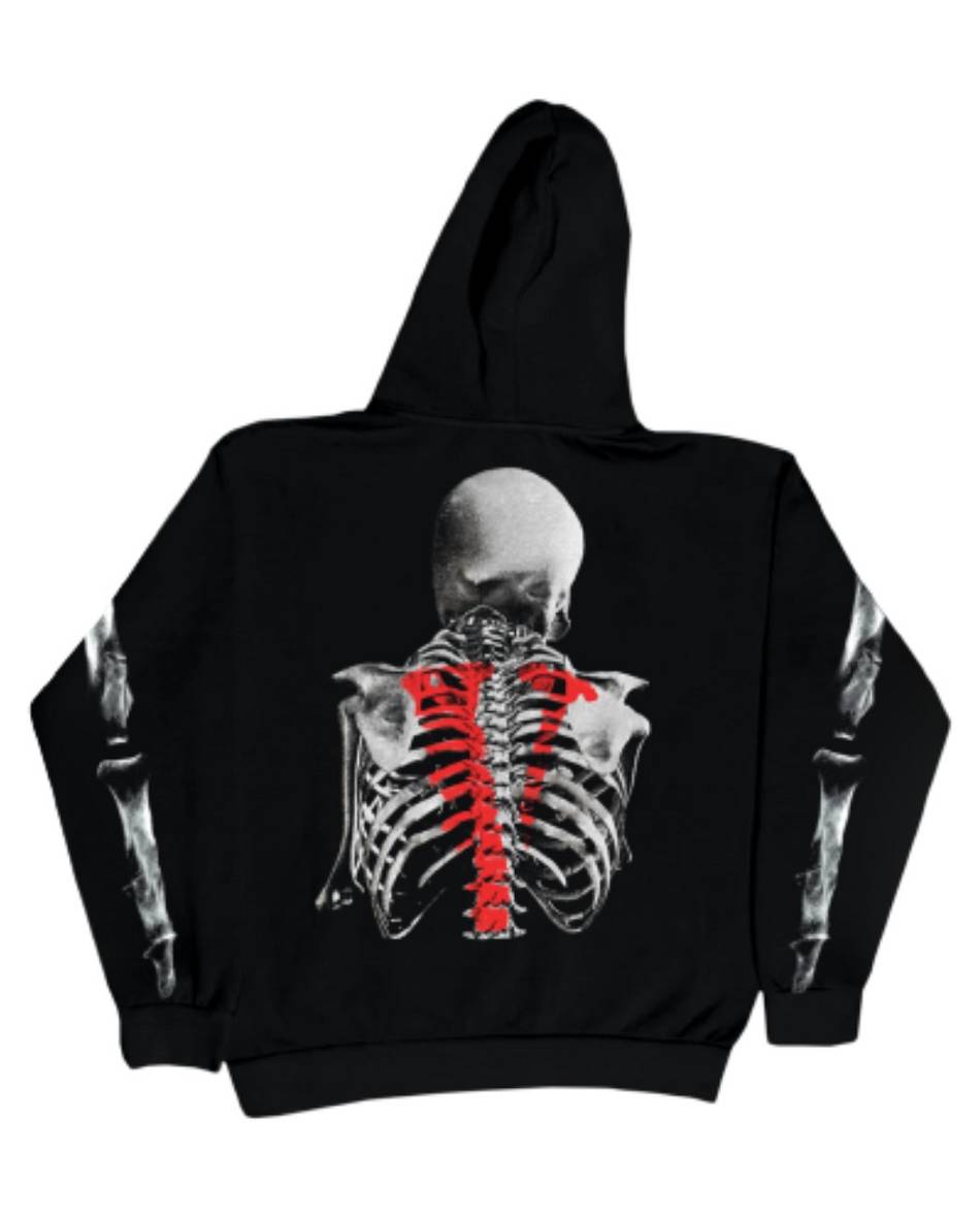 NBA-Youngboy Vlone Neverbrokeagain Bones Hoody Collaboration rappeurs Noir Unisex | WPES-33637113