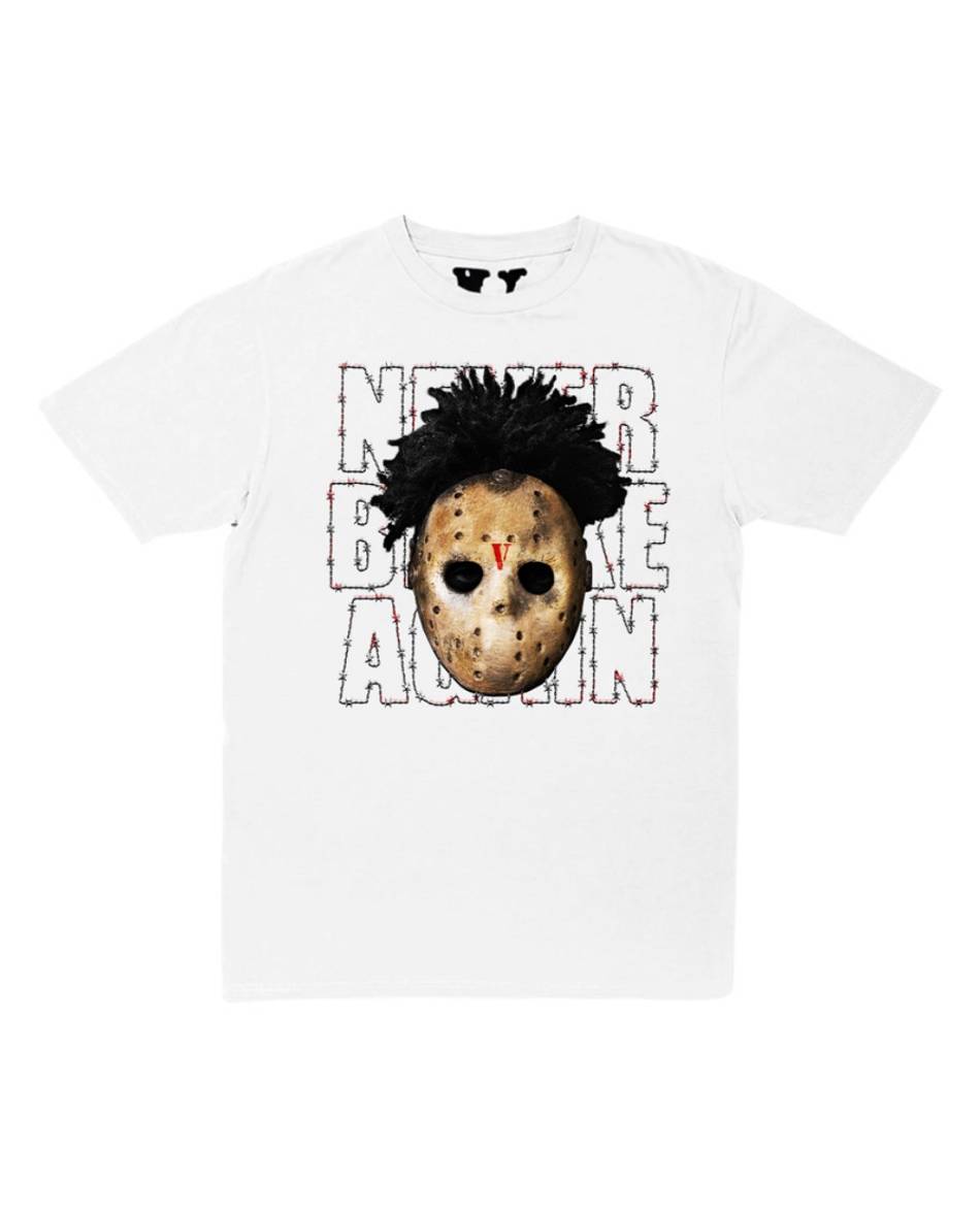 NBA-Youngboy Vlone Neverbrokeagain Hauted T-shirt Collaboration rappeurs Blanche Unisex | WMLO-17116641