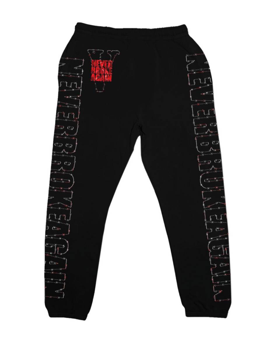 NBA-Youngboy Vlone Neverbrokeagain Hauted Sweatpant Collaboration rappeurs Noir Unisex | IVPD-17097083