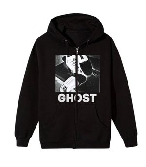 Playboi-Carti Vlone Ghost Zip Up Hoodie Collaboration rappeurs Noir Unisex | JMVW-18779882