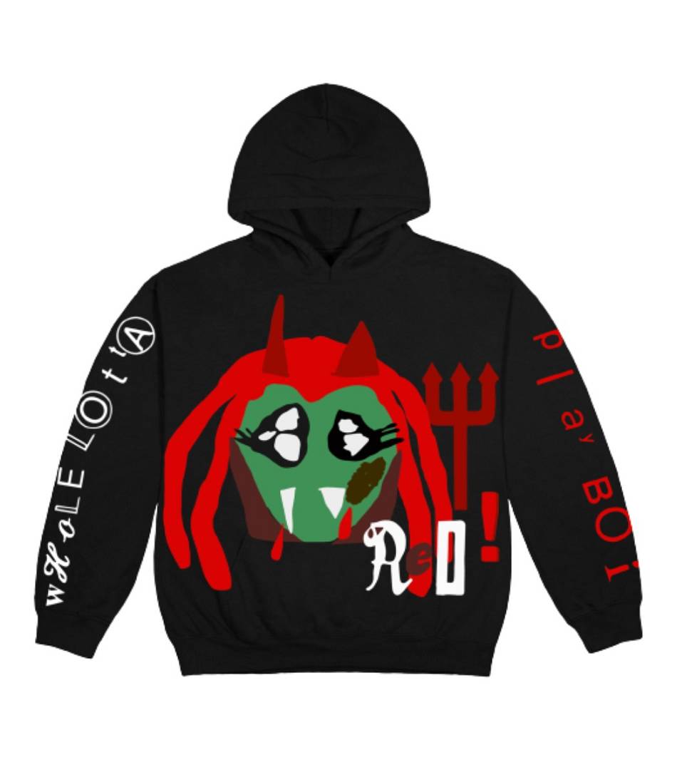 Playboi-Carti Vlone Cpfm 4 Wlr King Vamp Hoodie Collaboration rappeurs Noir Unisex | CPRT-30454760