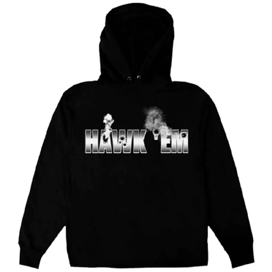 Pop-Smoke Vlone Hawk Hoodie Collaboration rappeurs Noir Unisex | CQBI-49377998