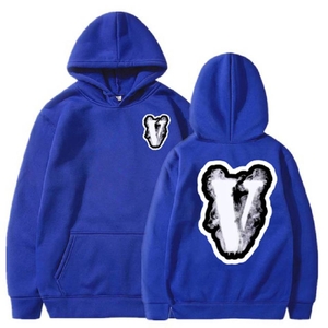 Pop-Smoke Vlone Mode Legere Hoodie Collaboration rappeurs Bleu Unisex | HBDM-65810275