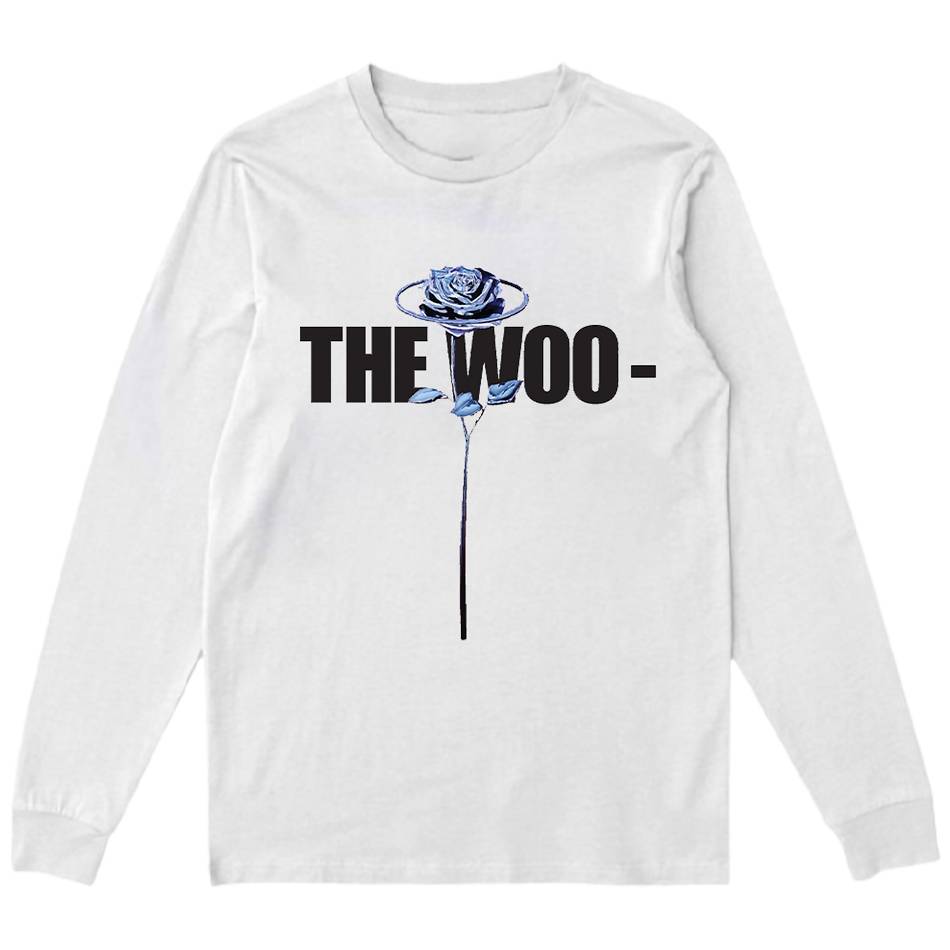 Pop-Smoke Vlone The Woo Long Sleeve Collaboration rappeurs Blanche Unisex | PKNL-91370600