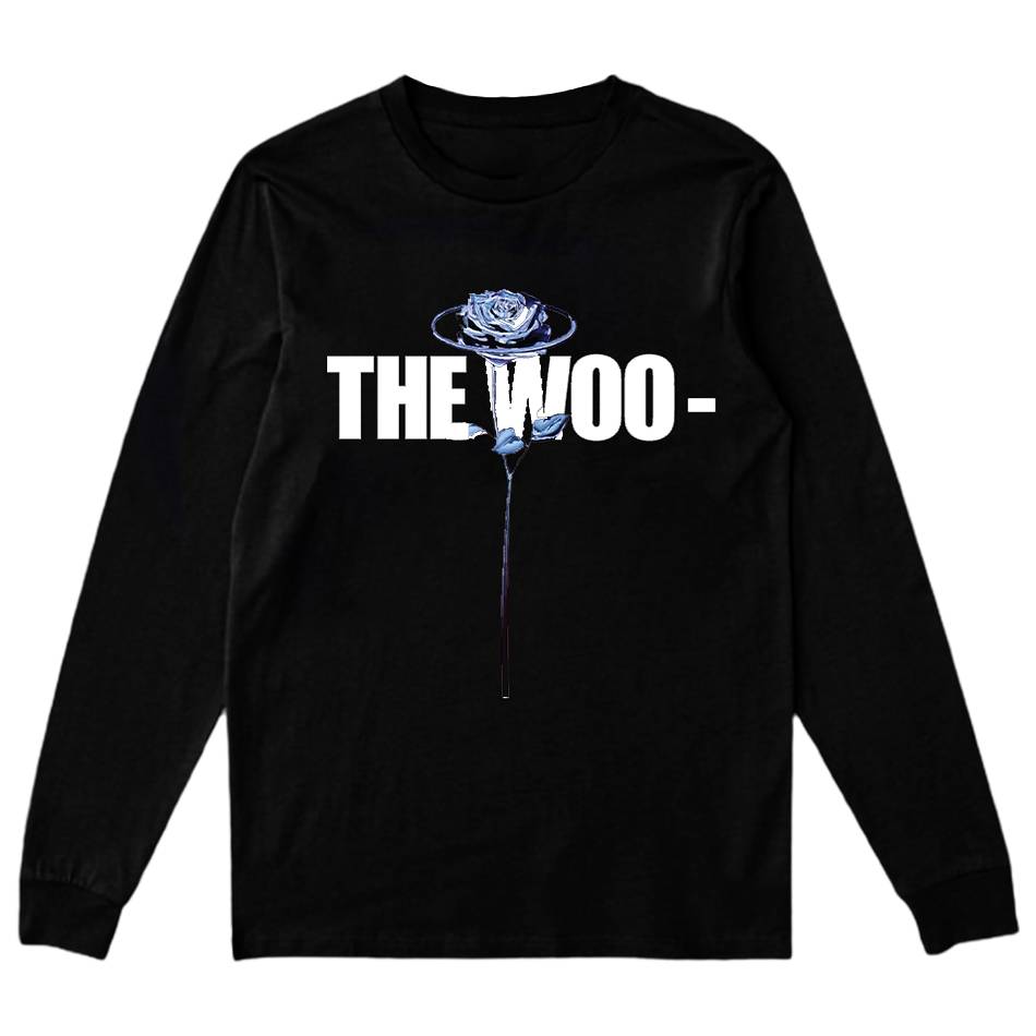 Pop-Smoke Vlone The Woo Long Sleeve Collaboration rappeurs Noir Unisex | QZXN-45792374