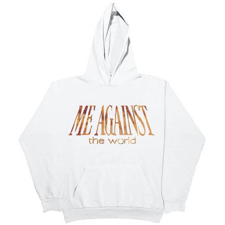 Tupac-Shakur Vlone ME AGAINST the world Hoodie Collaboration rappeurs Blanche Unisex | GNFJ-05123719