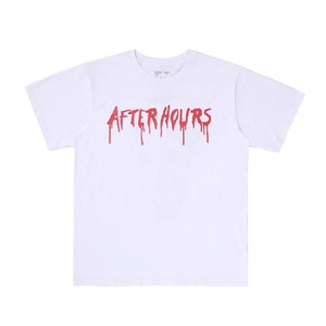 The-Weeknd Vlone After Hours Acid Drip T-Shirt Collaboration rappeurs Blanche Unisex | ZUWW-30402309