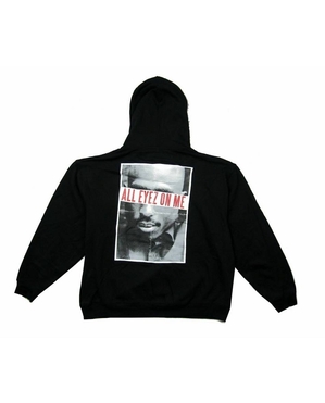 Tupac-Shakur Vlone All Eyez on Me Pullover Hoodie Collaboration rappeurs Noir Unisex | GLIG-73802004