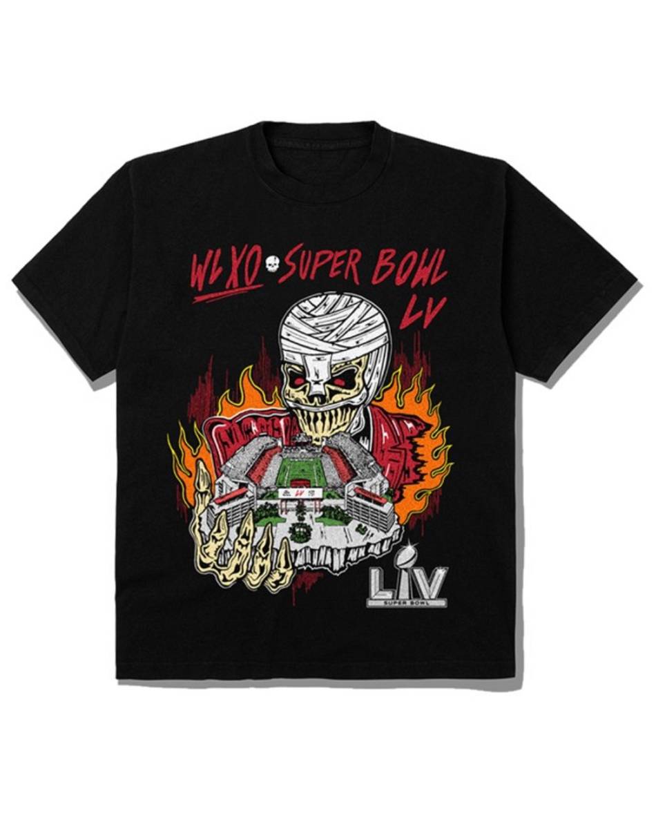 The-Weeknd Vlone Warren Lotas XO Super Bowl LV T-Shirt Collaboration rappeurs Noir Unisex | WBAY-26066993