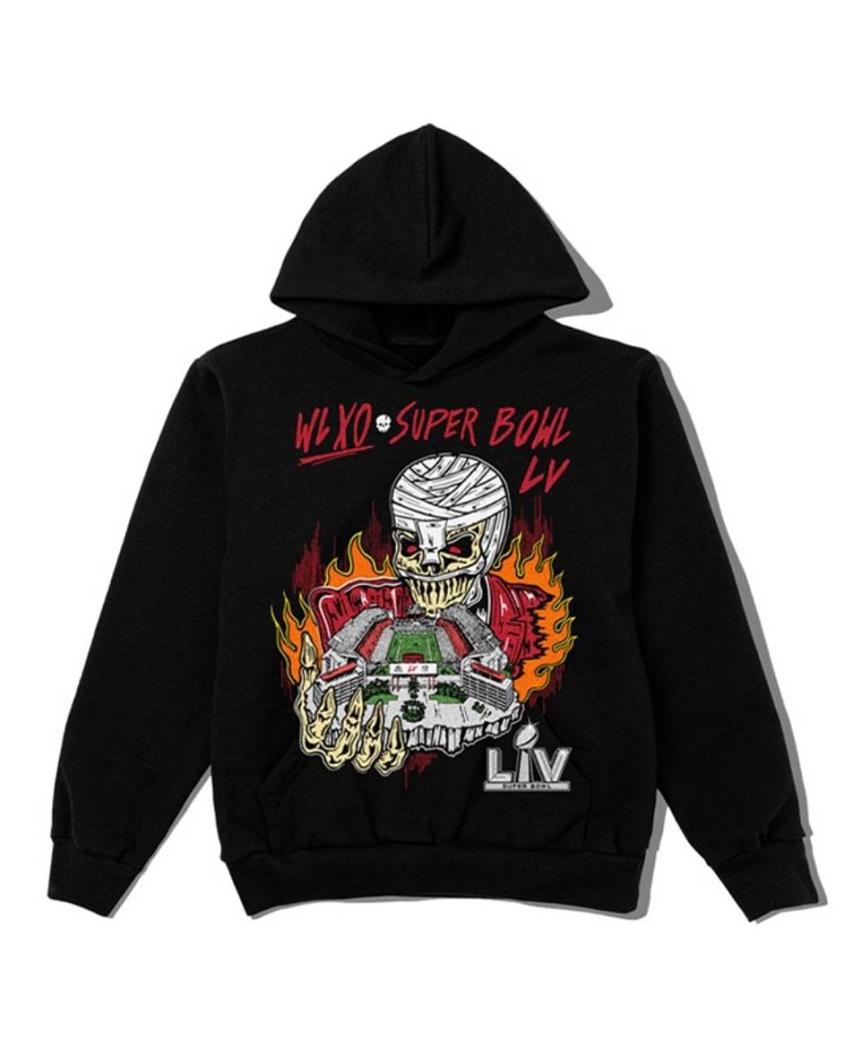 The-Weeknd Vlone Warren Lotas XO Super Bowl LV Hoodie Collaboration rappeurs Noir Unisex | WFAL-97628265