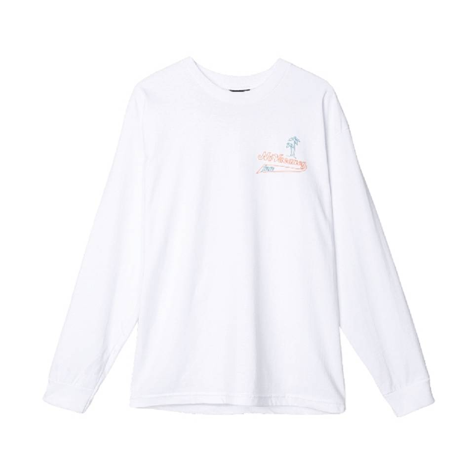 Manche longue Vlone The VACANCY WAY Vente chaude Blanche Unisex | PPHM-13692169