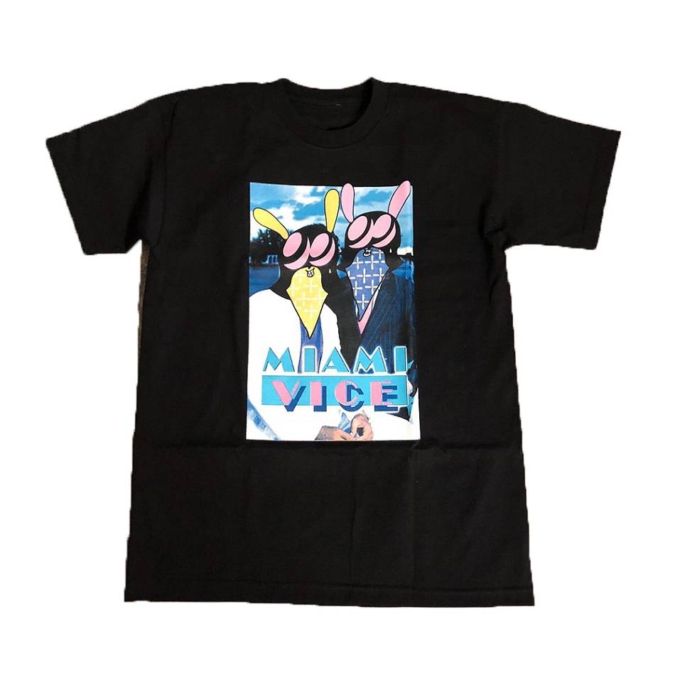 T Shirts Vlone Miami Vice Vente chaude Noir Unisex | QXDA-77671187