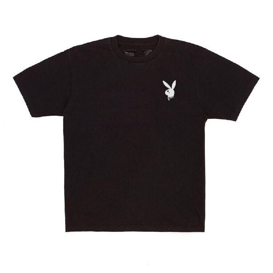 T Shirts Vlone Playboy Carti Bunny Vente chaude Noir Unisex | BKGH-22552881