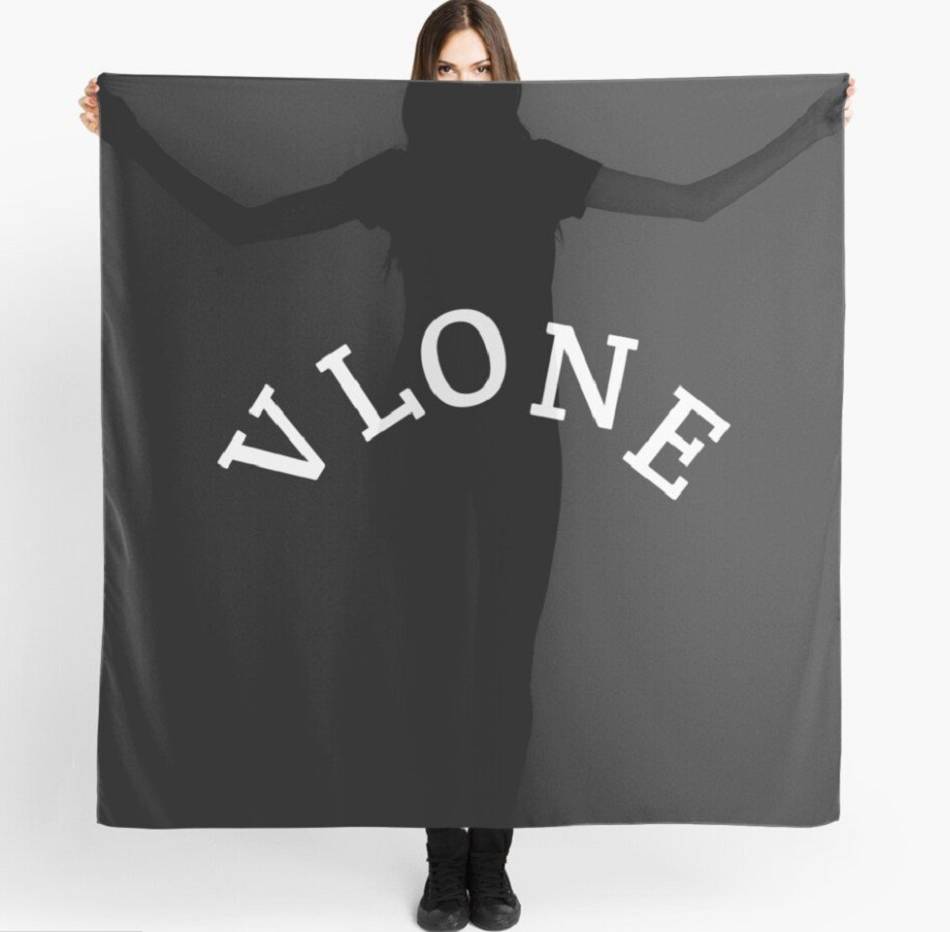 écharpe Vlone Printed High Quality Coton Noir Femmes | MGGZ-90405619