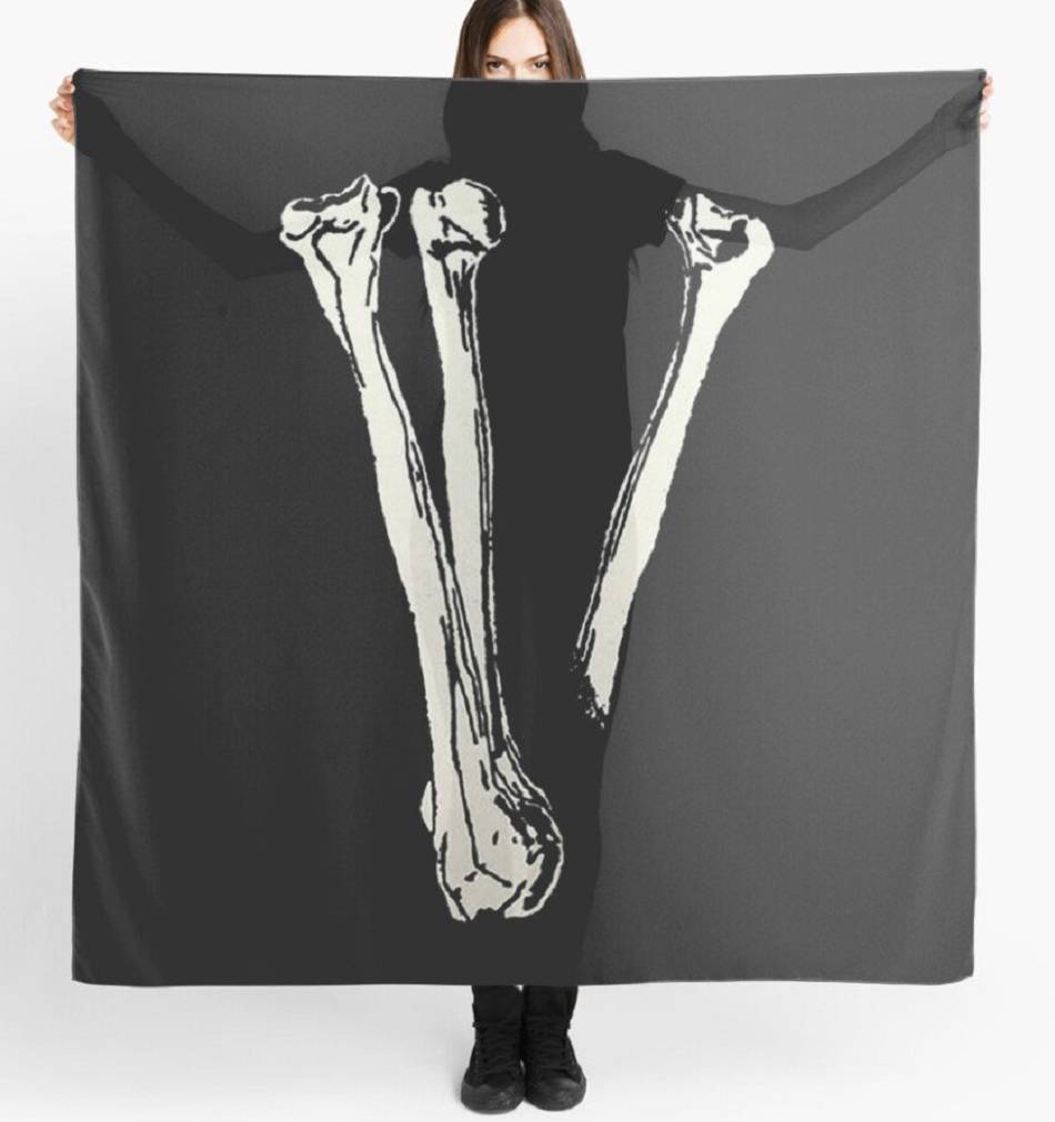 écharpe Vlone Skull Bones Noir Femmes | BSOO-57876339